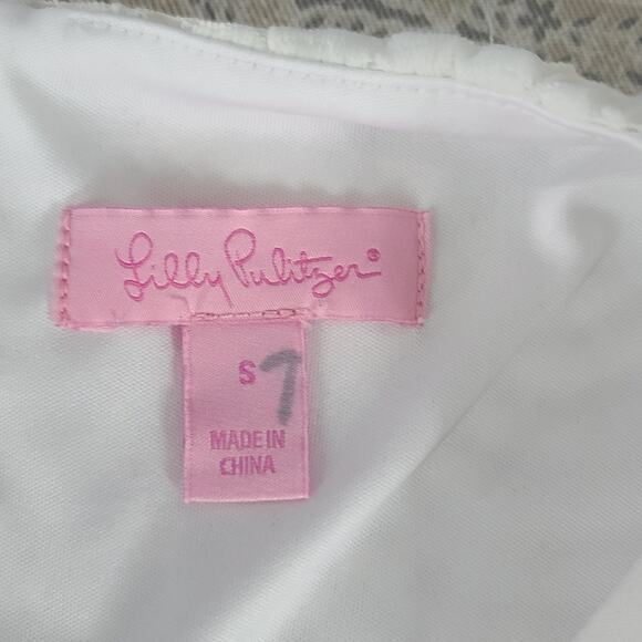 Lilly Pulitzer Somerset eyelit crochet cold shoulder womens dress white Sz Small - Picture 9 of 11